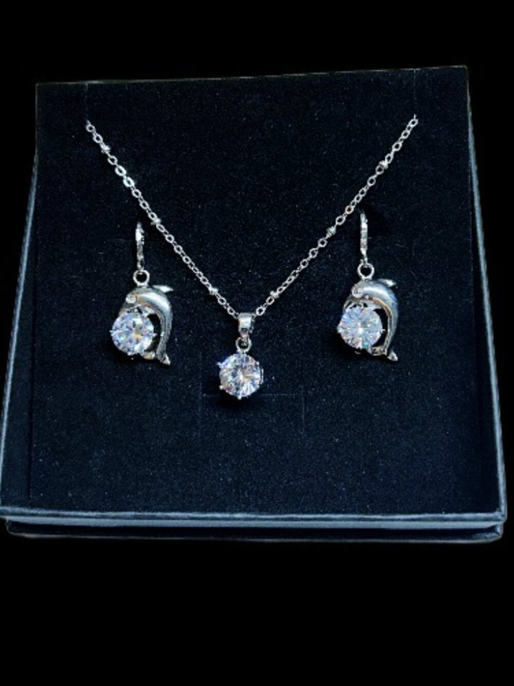 douphine 925 earring with necklace gift boxed
